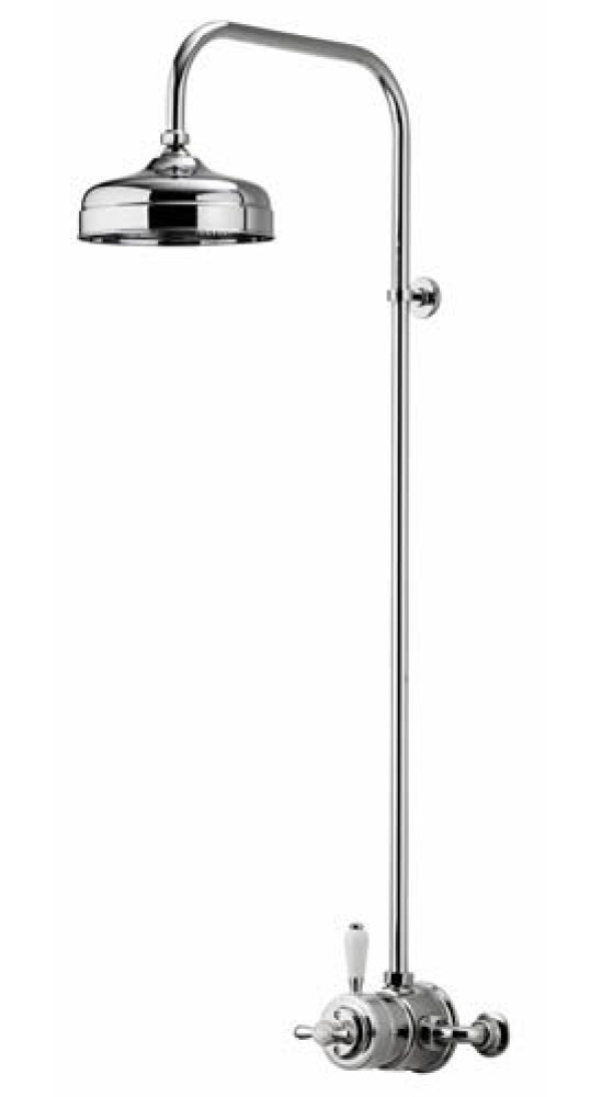 Aqualisa Aquatique Chrome Thermo Exposed Shower Valve with Classic Fixed 8 inch Drencher Shower Head
